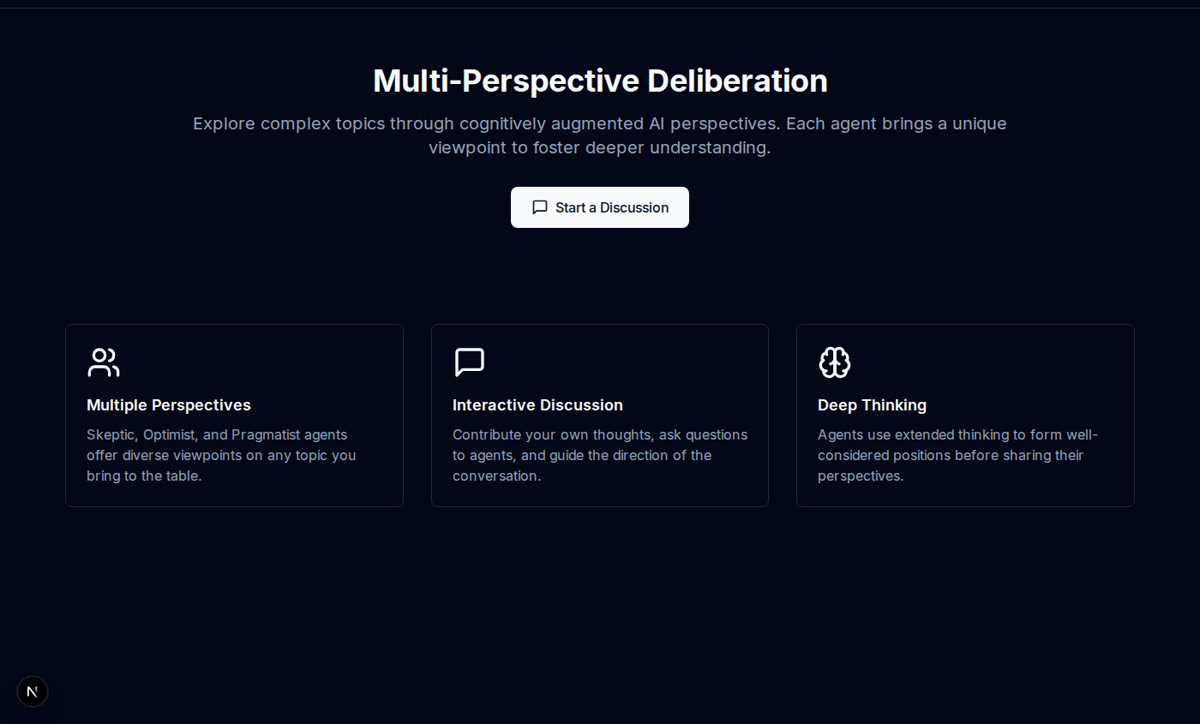 Pulse deliberation platform showing session list and deliberation overview