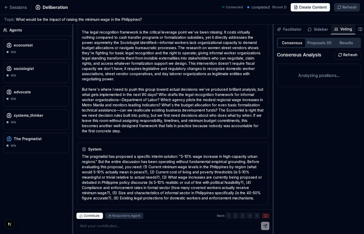 Voting and polling interface with opinion tracking across panellists